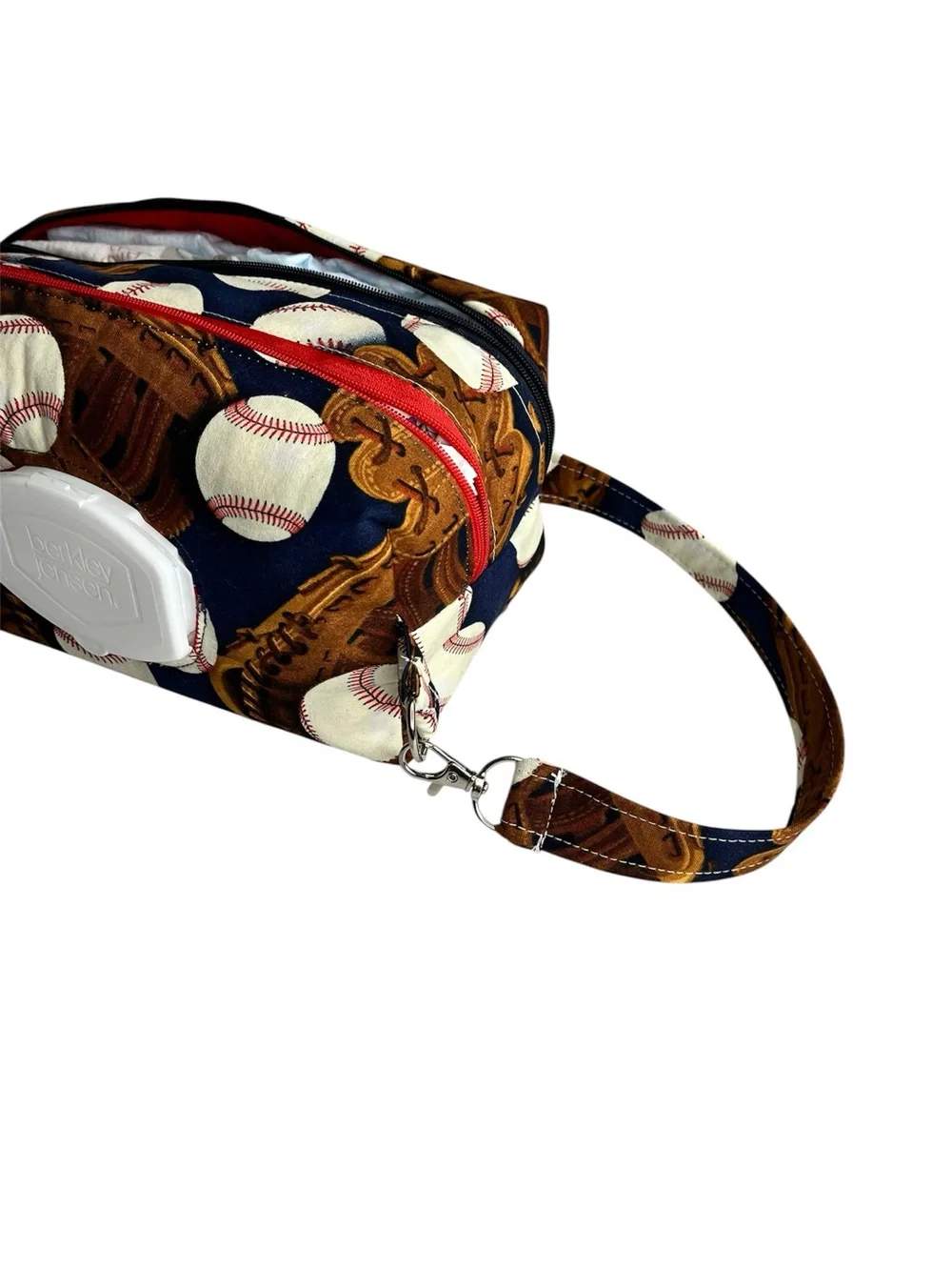 Handmade travel diaper bag double zipper bag